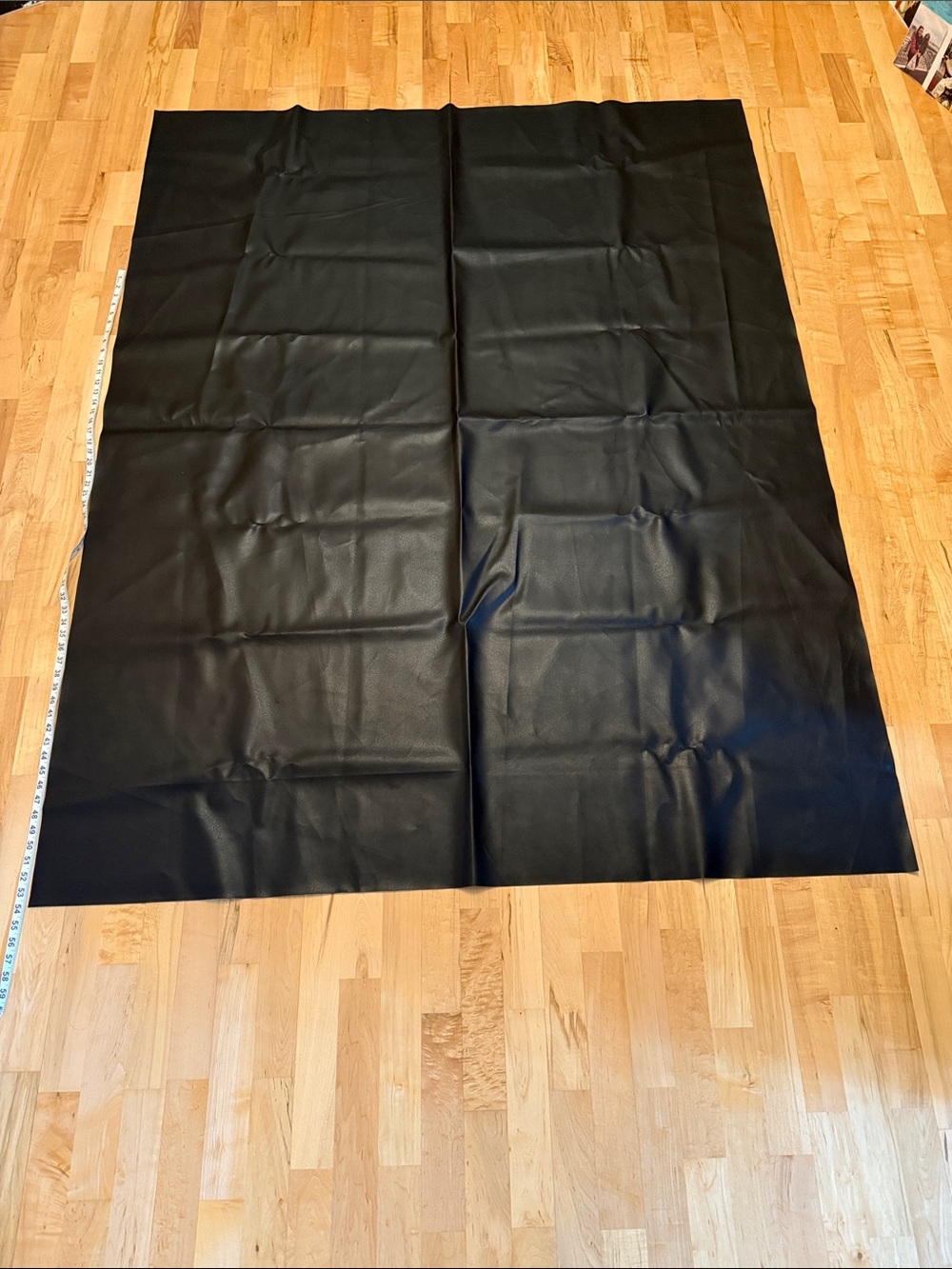 Black Faux Leather Fabric Panel large 57” 74”